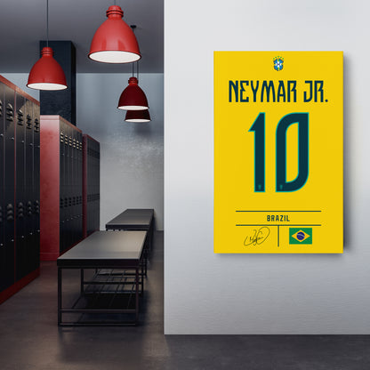 Neymar Jr Brazil Jersey Canvas Wall Art