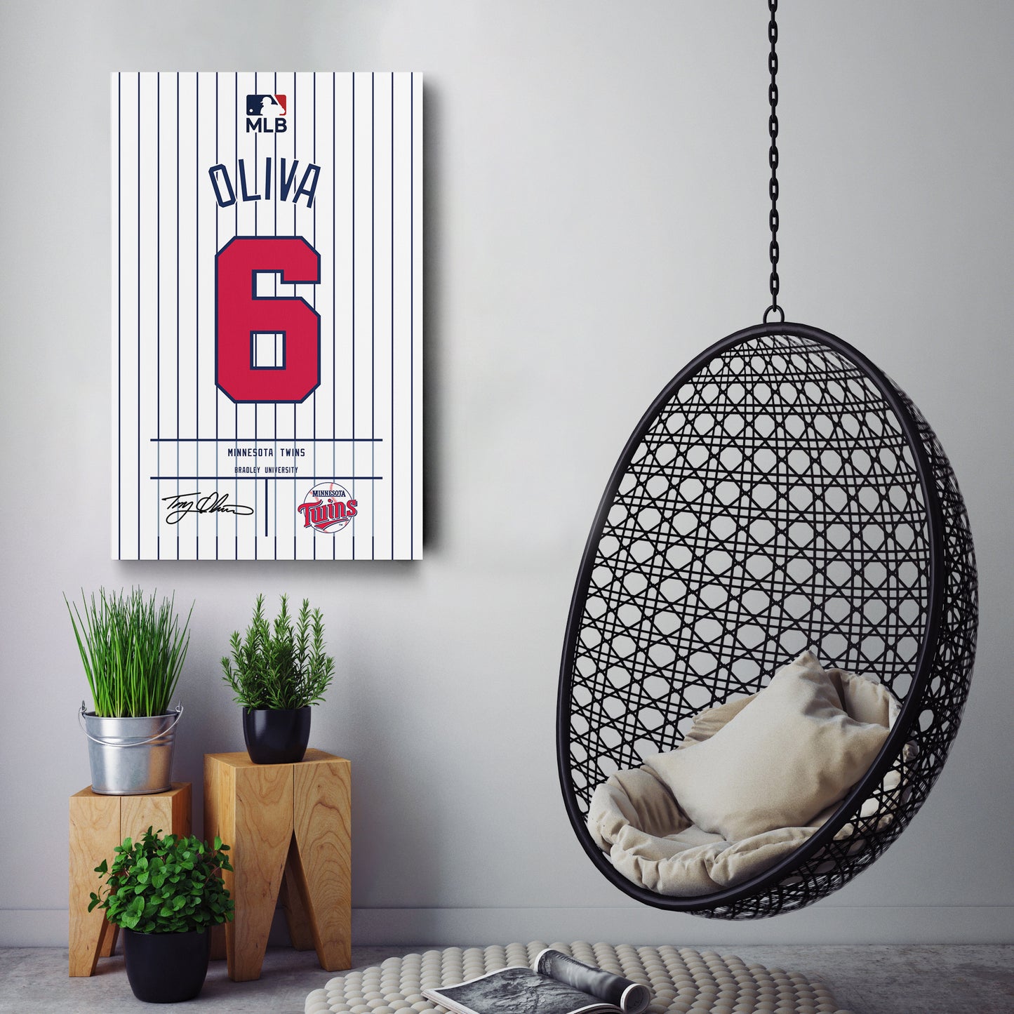 Tony Oliva Minnesota Twins Jersey Canvas Wall Art