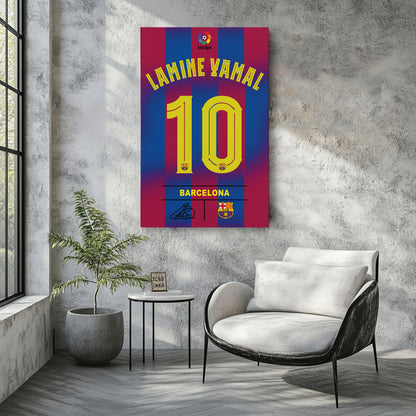 Lamine Yamal Barcelona Jersey Canvas Wall Art