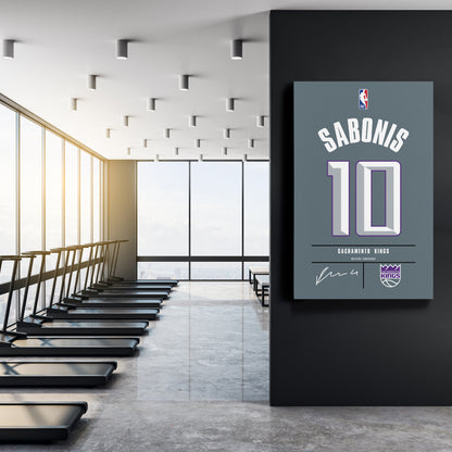 Domantas Sabonis Kings Jersey Canvas Print | Wall Art Decor