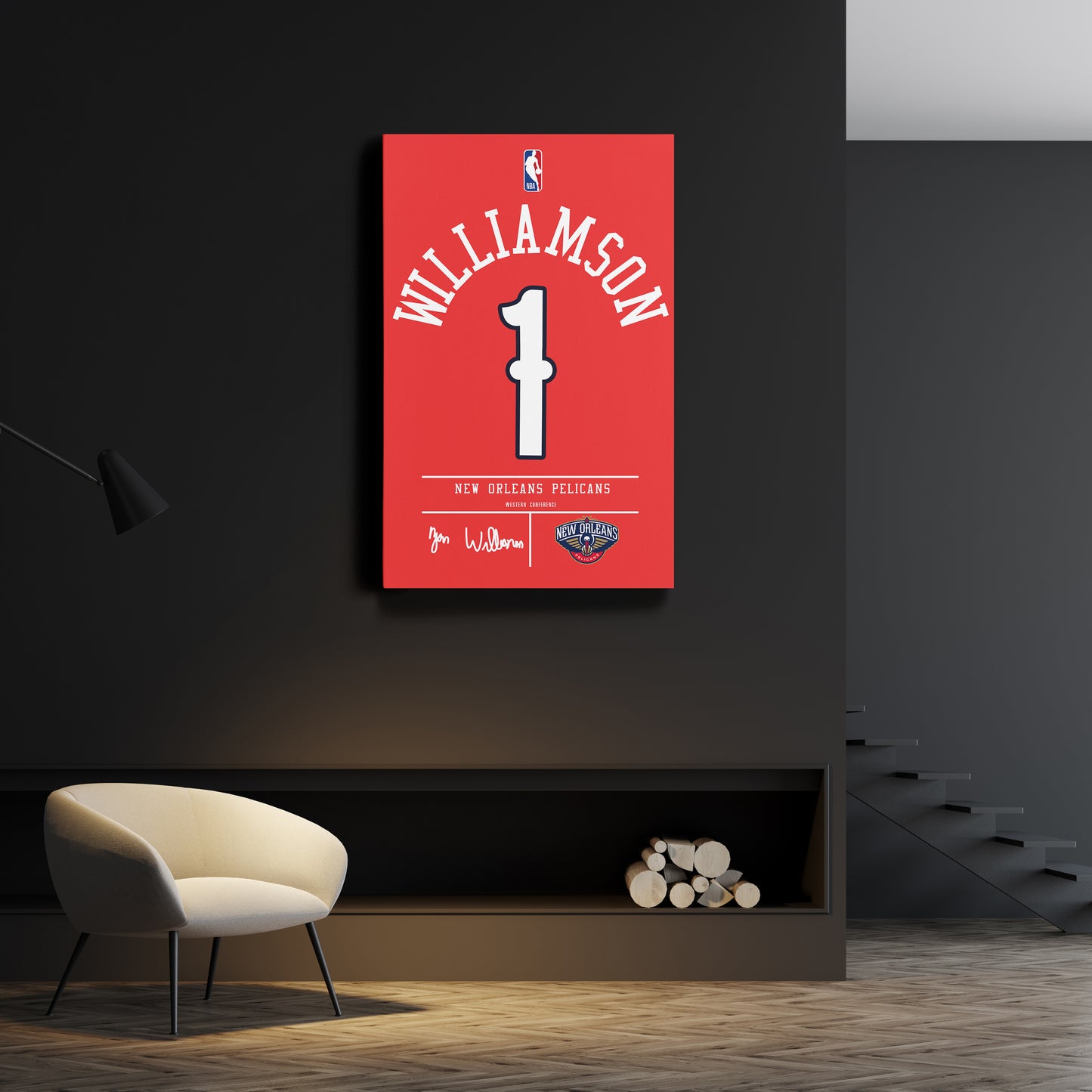 Zion Williamson Pelicans Jersey Canvas Print | Wall Art Decor