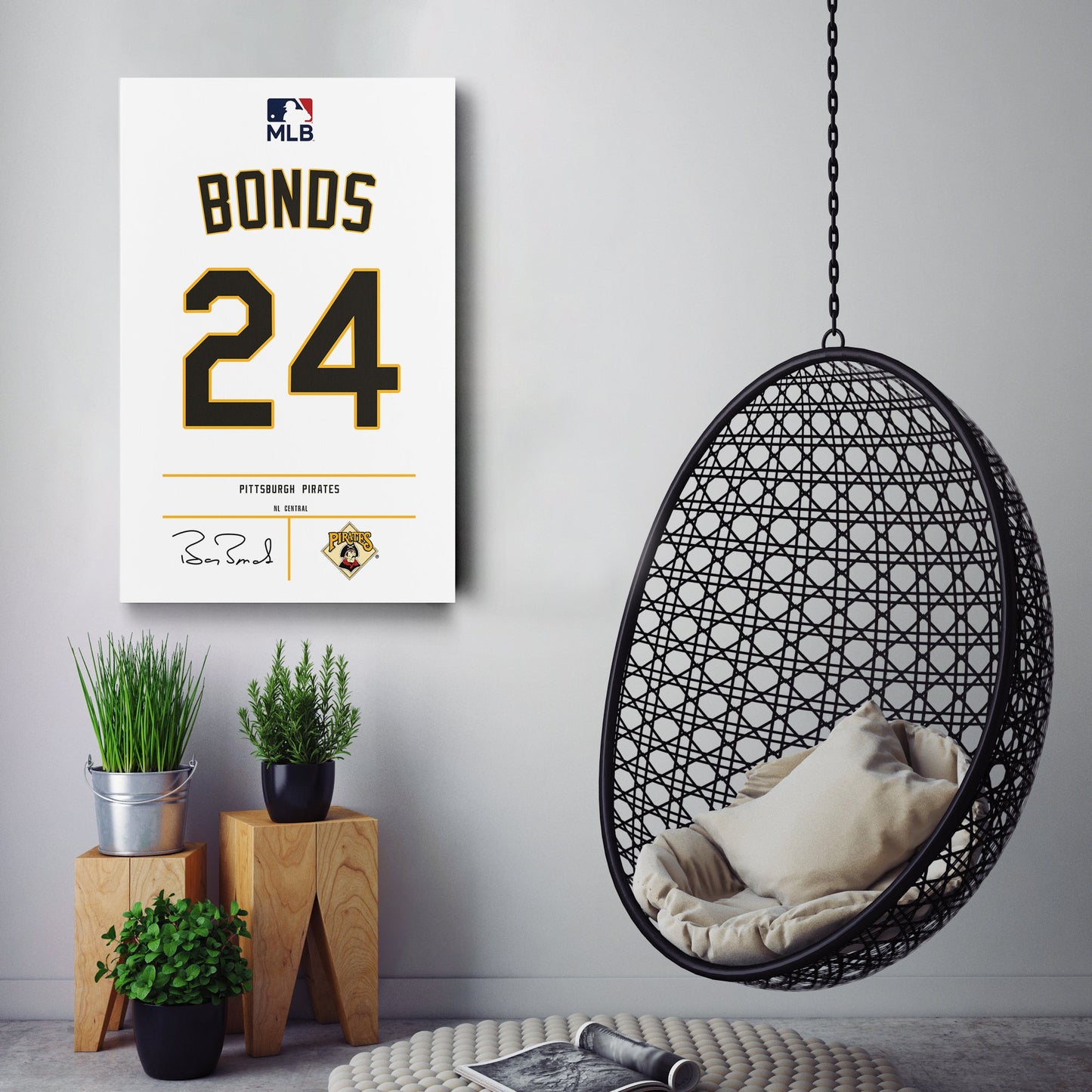 Barry Bonds Pirates Jersey Canvas Print | Wall Art Decor