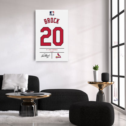 Lou Brock  St. Louis Cardinals Jersey Canvas Wall Art
