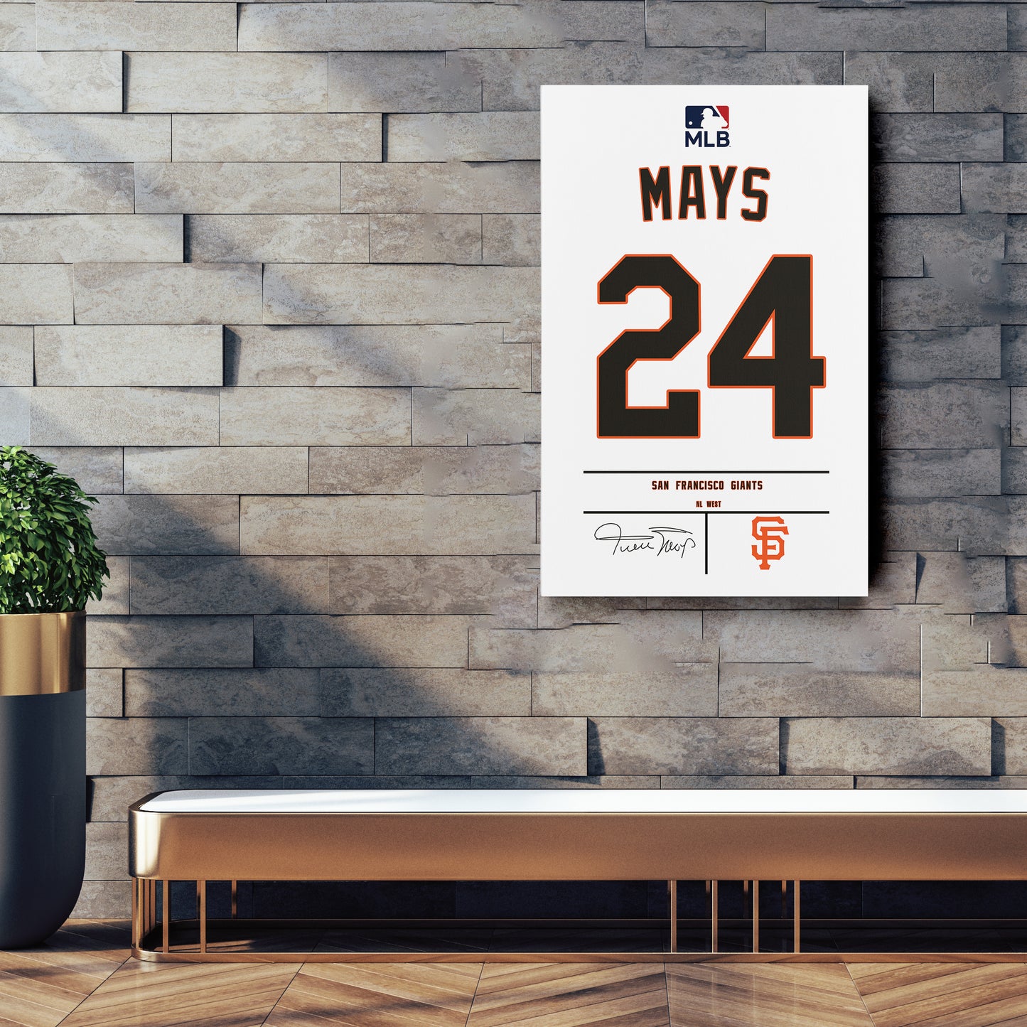 Willie Mays Giants Jersey Canvas Print | Wall Art Decor