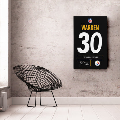 Jaylen Warren Pittsburgh Steelers Jersey Canvas Wall Art