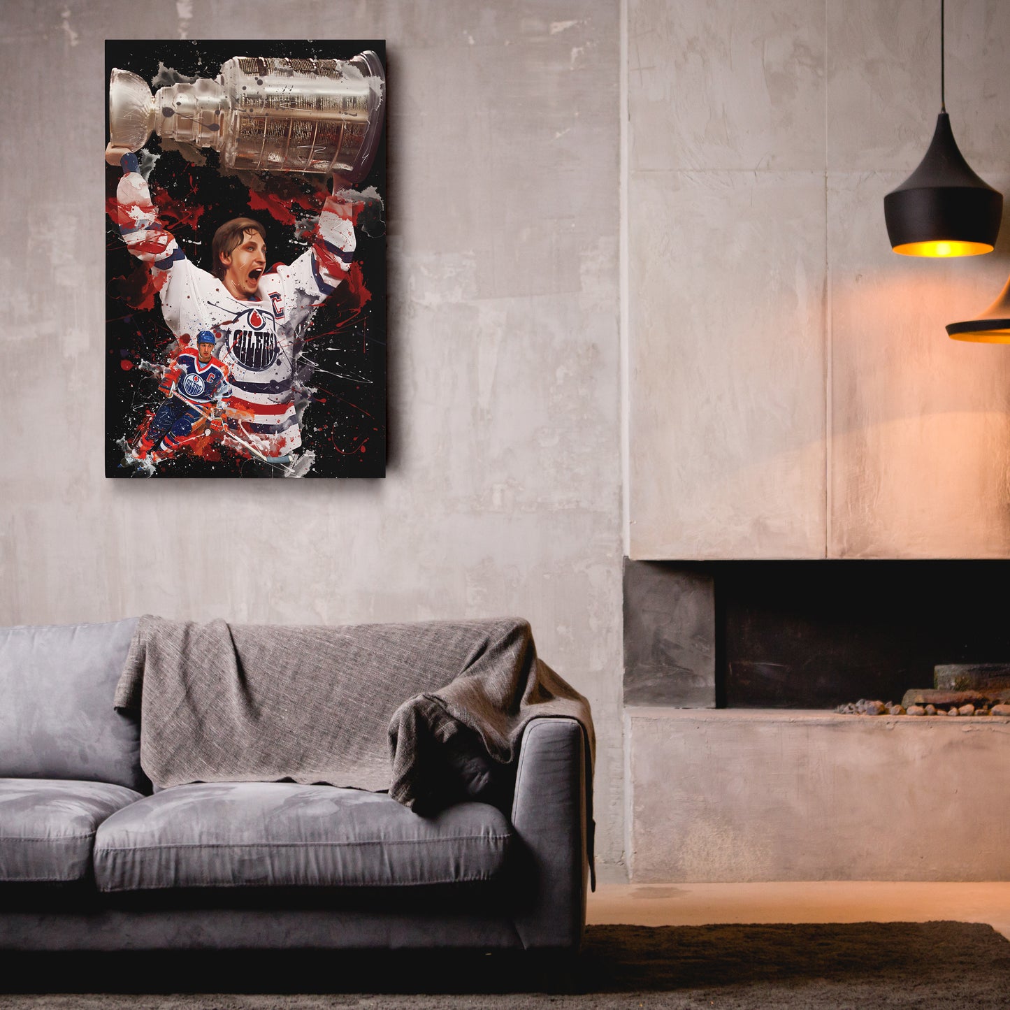 Wayne Gretzky Edmonton Oilers Canvas Print | NHL Hockey Wall Art