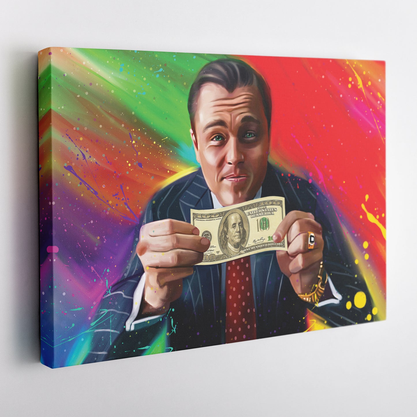 The Wolf of Wall Street 100 Dollar Bill Canvas Print | Money & Hustle Wall Art
