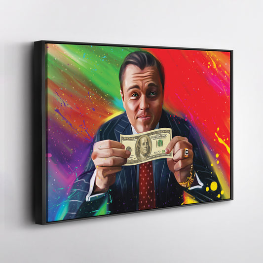 The Wolf of Wall Street 100 Dollar Bill Canvas Print | Money & Hustle Wall Art