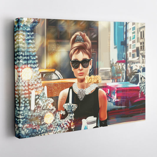 Breakfast at Tiffany’s Canvas Print | Audrey Hepburn Classic Wall Art
