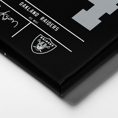 Bo Jackson Oakland Raiders Jersey Canvas Wall Art