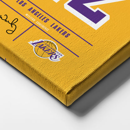 James Worthy Los Angeles Lakers Jersey Canvas Wall Art