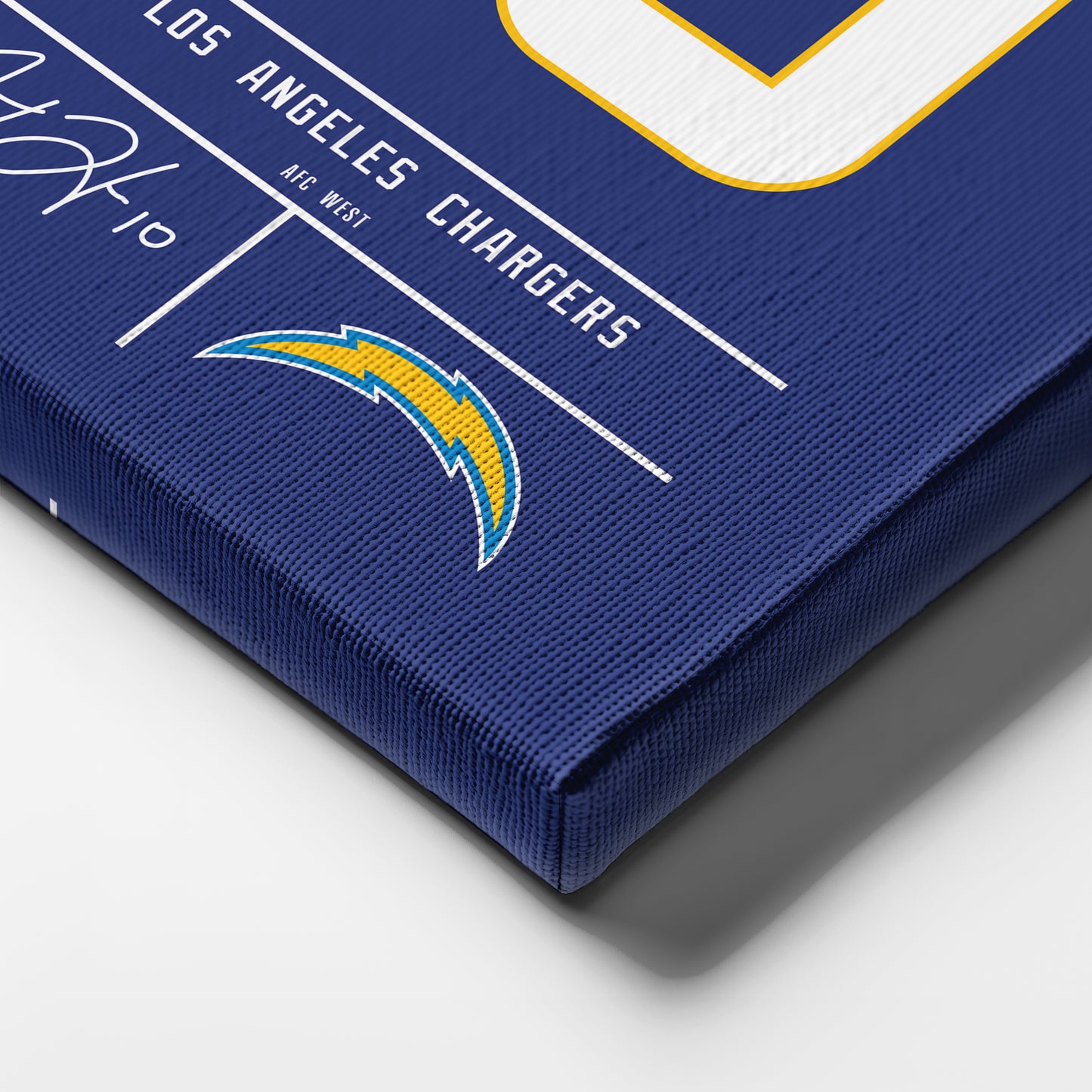 Justin Herbert Chargers Jersey Canvas Print | Wall Art Decor