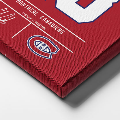 Cole Caufield Montreal Canadiens Jersey Canvas Wall Art