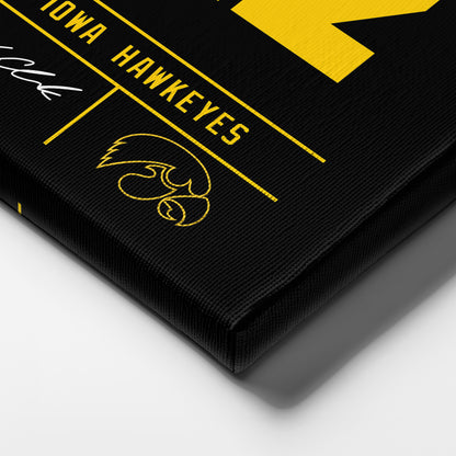 Caitlin Clark Iowa Hawkeyes Jersey Canvas Wall Art