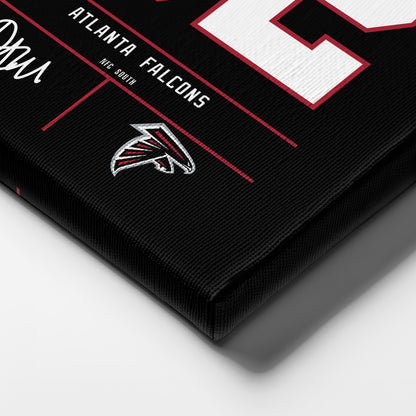 Jamal Anderson Atlanta Falcons Jersey Canvas Wall Art