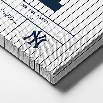 Billy Martin Yankees Jersey Canvas Print | Wall Art Decor