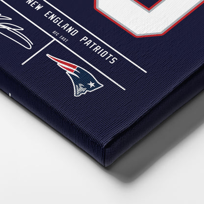 Mac Jones Patriots Jersey Canvas Print | Wall Art Decor