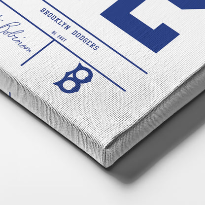 Jackie Robinson Dodgers Jersey Canvas Print | Wall Art Decor