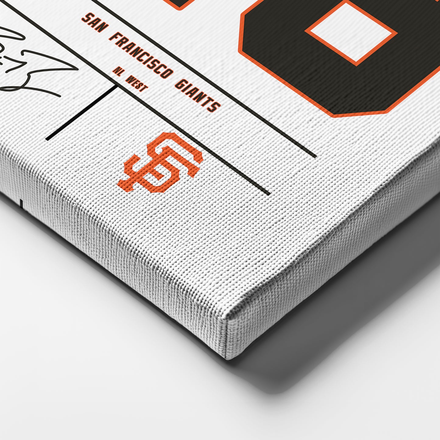 Buster Posey Giants Jersey Canvas Print | Wall Art Decor