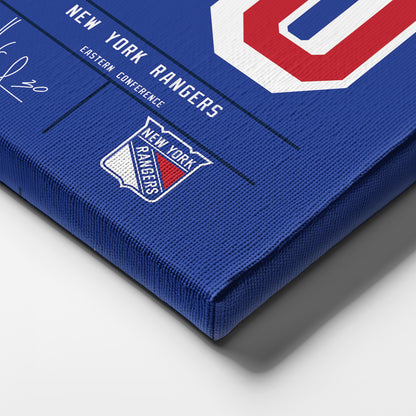 Henrik Lundqvist Rangers Jersey Canvas Print | Wall Art Decor