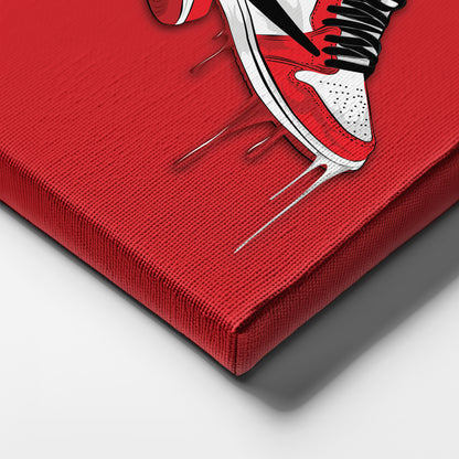 Air Jordan 1 Mid Classic Canvas Print | Sneakerhead Wall Art