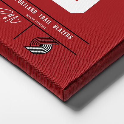 Damian Lillard Blazers Jersey Canvas Print | Wall Art Decor