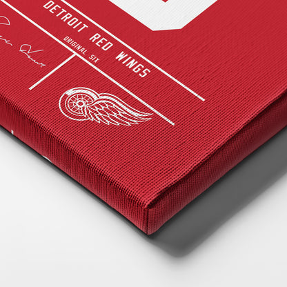 Gordie Howe Red Wings Jersey Canvas Print | Wall Art Decor
