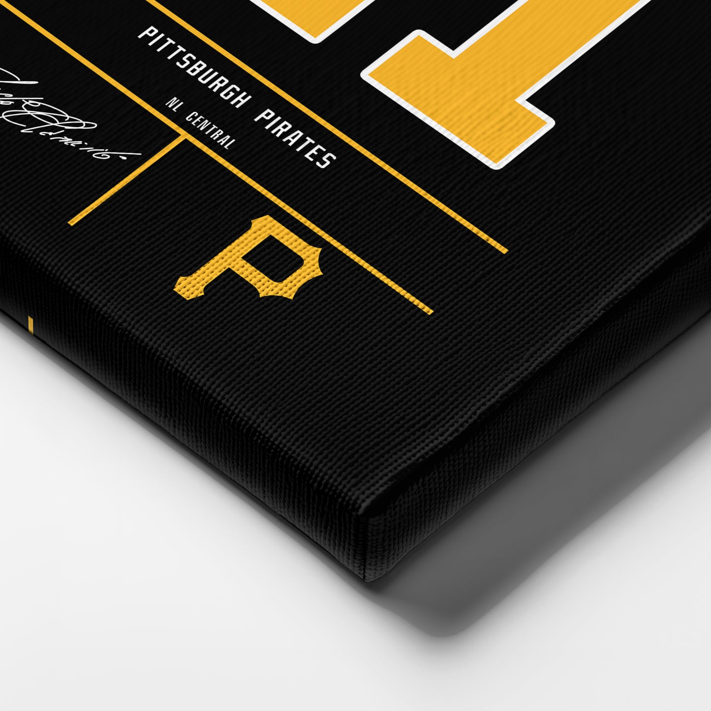 Roberto Clemente Pittsburgh Pirates Black Jersey Canvas Wall Art