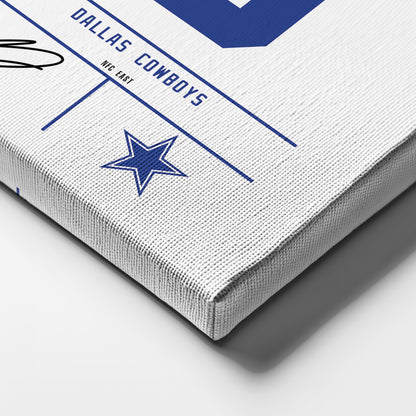 George Pickens Dallas Cowboys Jersey Canvas Wall Art