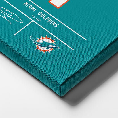 Tua Tagovailoa Dolphins Jersey Canvas Print | Wall Art Decor