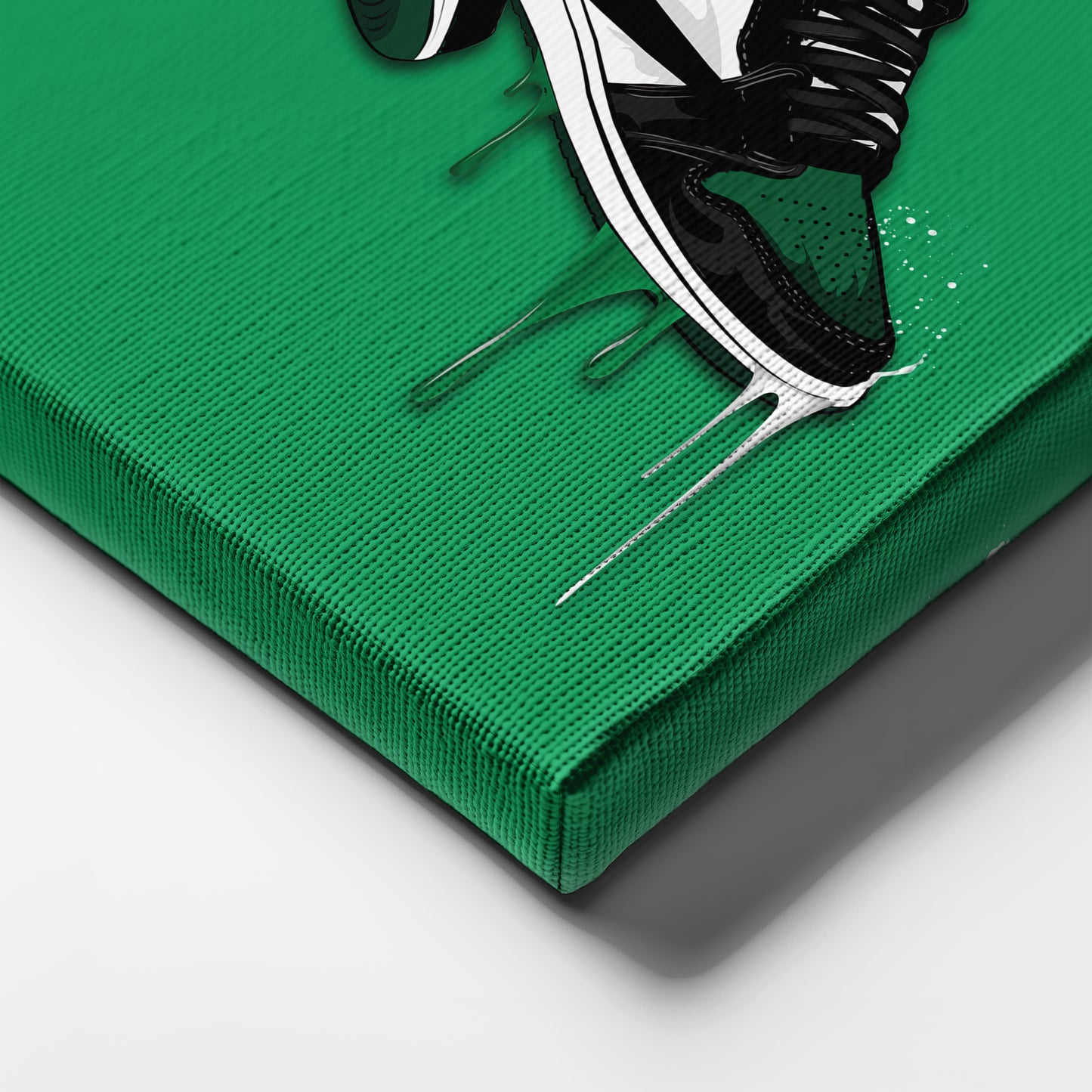 Air Jordan 1 Mid Green White Black Canvas Print | Sneakerhead Wall Art