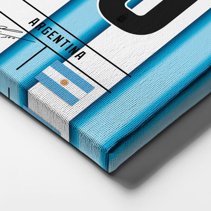 Lionel Messi Argentina Jersey Canvas Wall Art