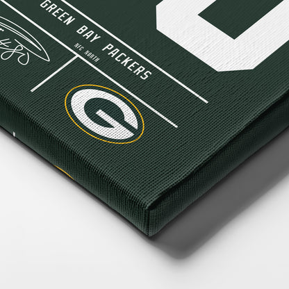 Donald Driver Green Bay Packers Jersey Canvas Wall Art