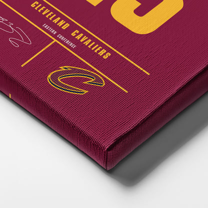 Lebron James Cavaliers Jersey Canvas Print | Wall Art Decor