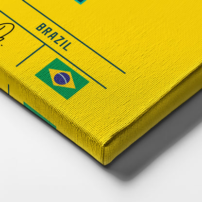 Vinicius Junior Brazil Jersey Canvas Wall Art