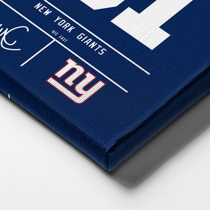 Abdul Carter New York Giants Jersey Canvas Wall Art
