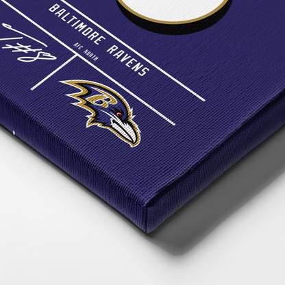Lamar Jackson Ravens Jersey Canvas Print | Wall Art Decor