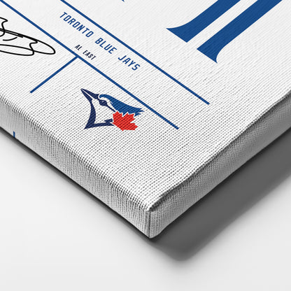 Bo Bichette Blue Jays Jersey Canvas Print | Wall Art Decor