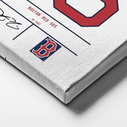 Dustin Pedroia Boston Red Sox Jersey Canvas Wall Art