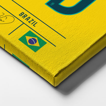 Neymar Jr Brazil Jersey Canvas Wall Art