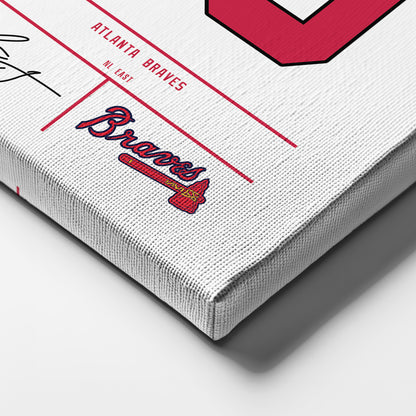 Chipper Jones Atlanta Braves Jersey Canvas Wall Art