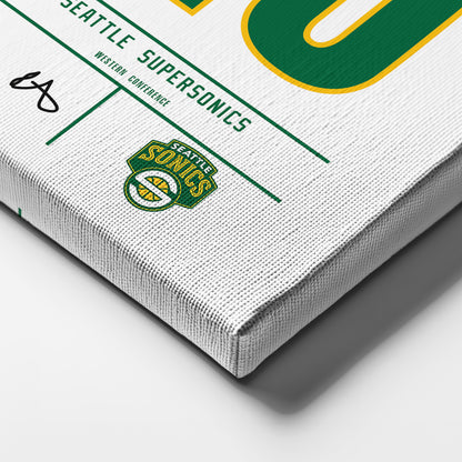 Gary Payton Seattle SuperSonics Jersey Canvas Wall Art