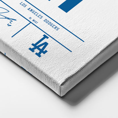 Roki Sasaki Dodgers Jersey Canvas Print | Wall Art Decor