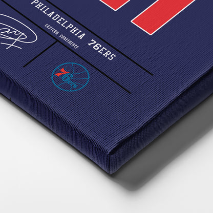 Joel Embiid 76ers Jersey Canvas Print | Wall Art Decor