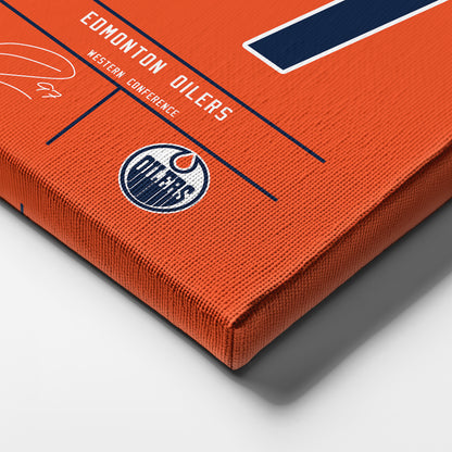 Connor McDavid Oilers Jersey Canvas Print | Wall Art Decor