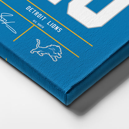 Barry Sanders Lions Jersey Canvas Print | Wall Art Decor