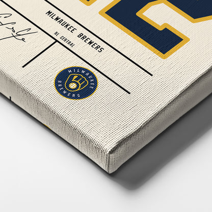 Christian Yelich Brewers Jersey Canvas Print | Wall Art Decor