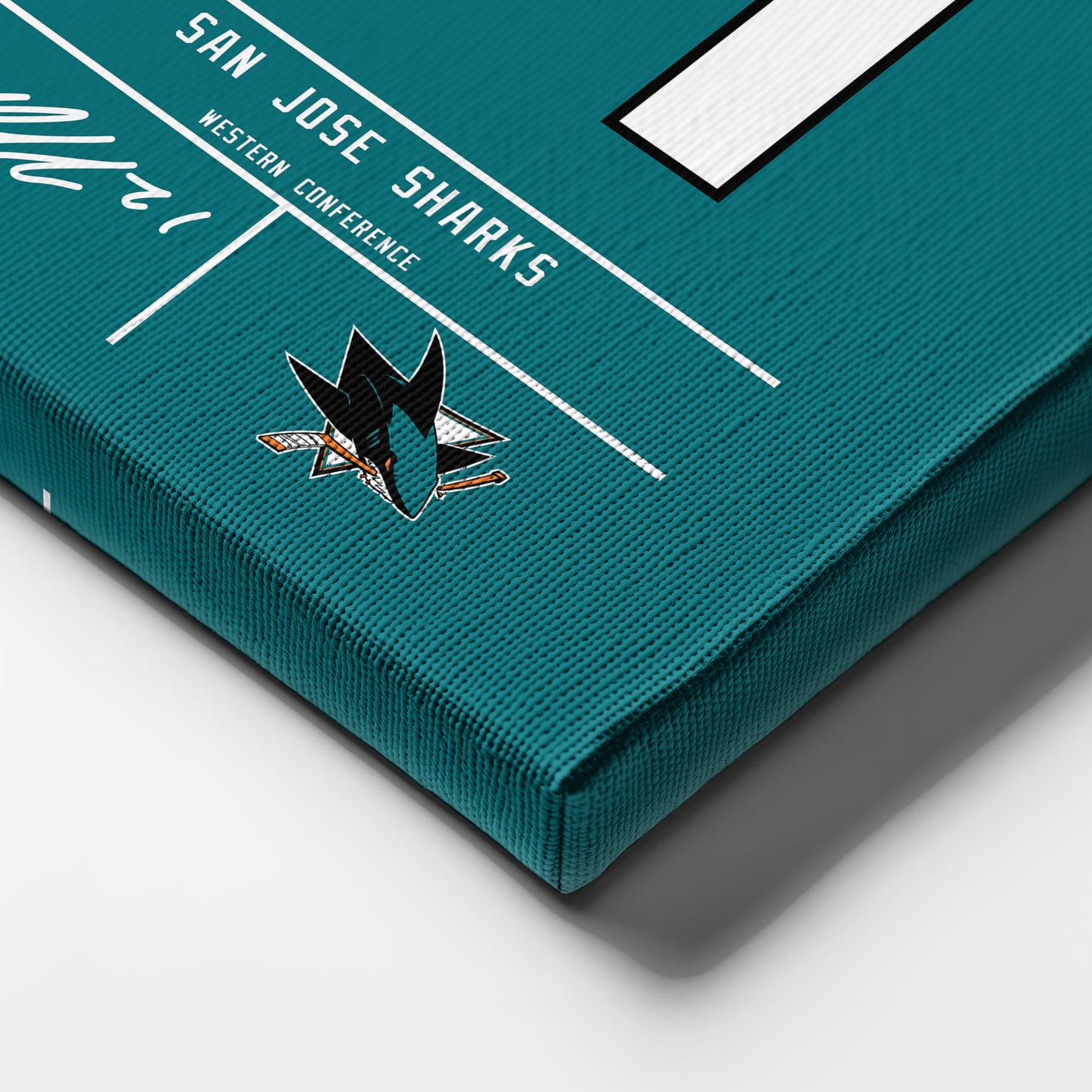 Macklin Celebrini Sharks Jersey Canvas Print | Wall Art Decor