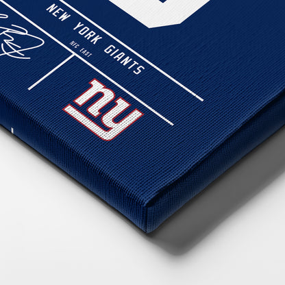 Brian Burns New York Giants Jersey Canvas Wall Art