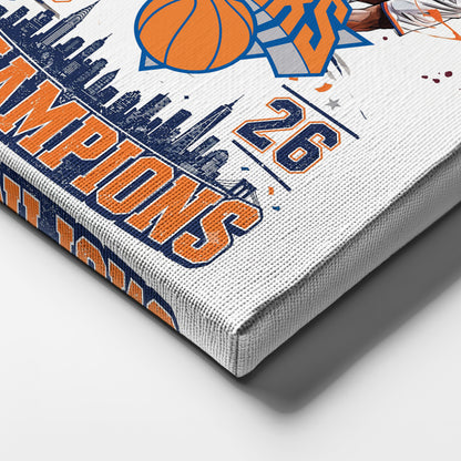 New York Knicks 2026 Champions Commemorative Canvas – Premium Framed Wall Art
